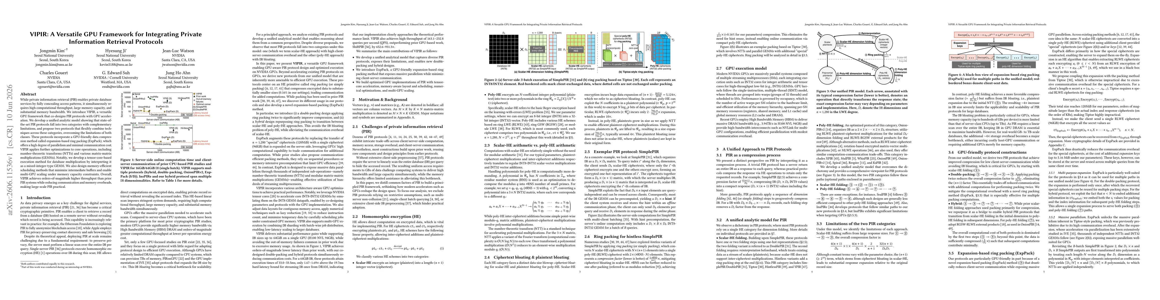Thumbnail for VIPIR: A Versatile GPU Framework for Integrating Private Information Retrieval Protocols