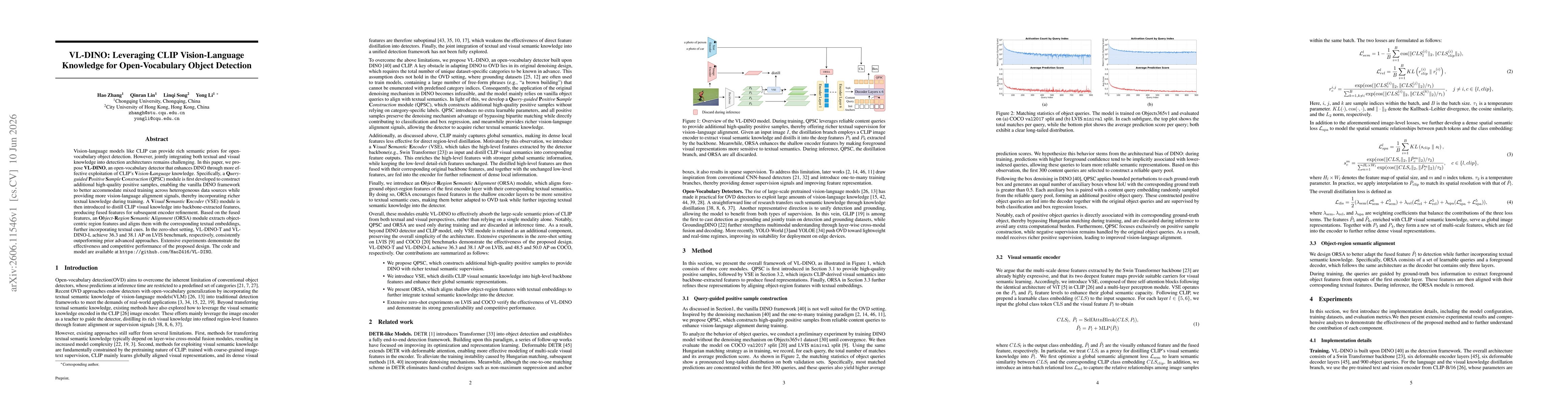 Thumbnail for VL-DINO: Leveraging CLIP Vision-Language Knowledge for Open-Vocabulary Object Detectio