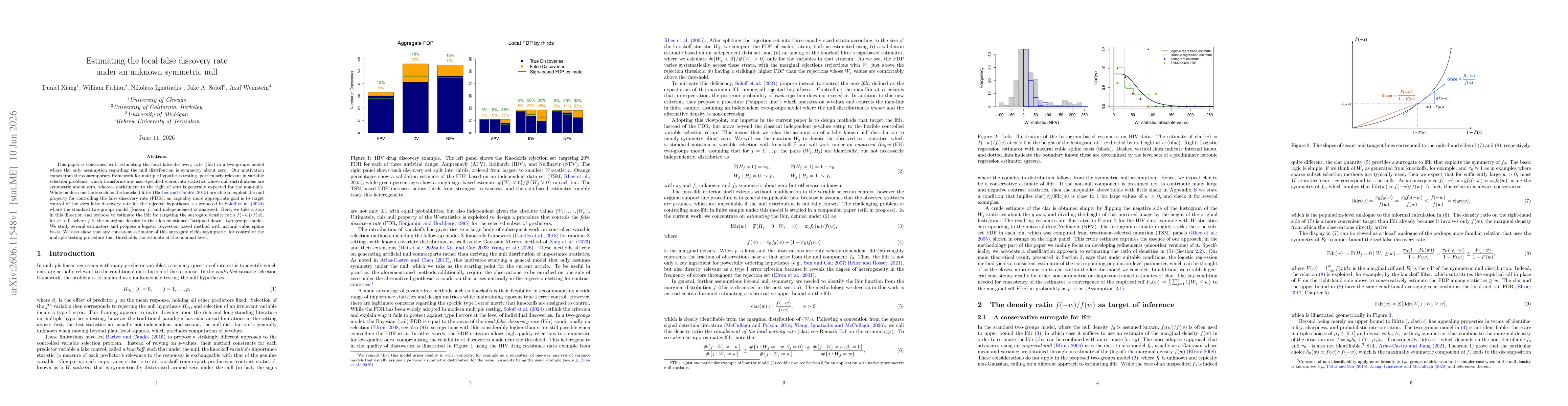 Thumbnail for Estimating the local false discovery rate under an unknown symmetric null