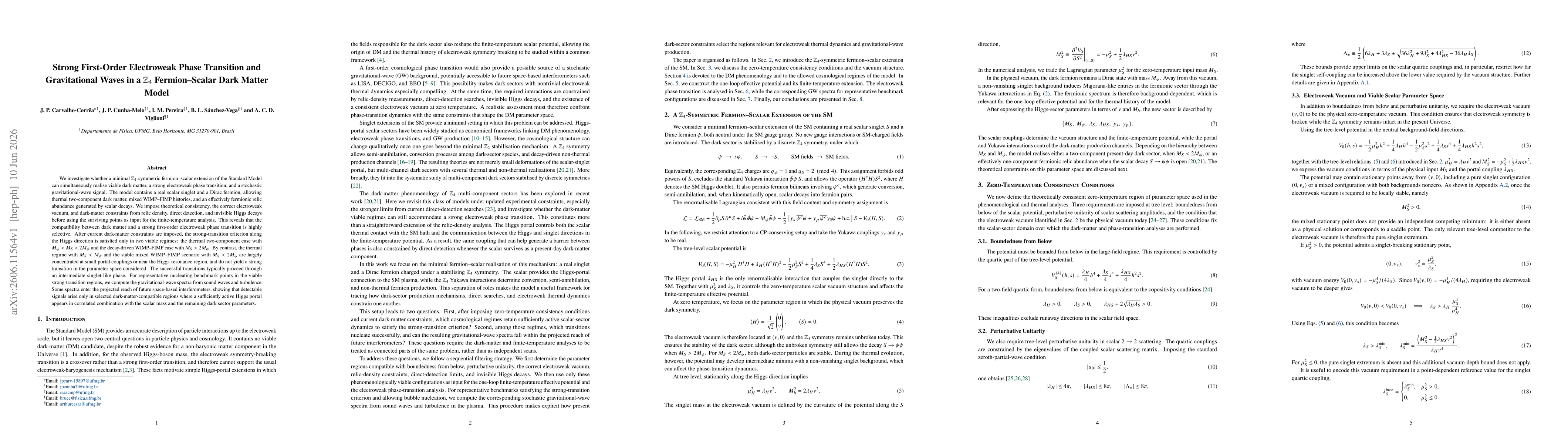 Thumbnail for Strong First-Order Electroweak Phase Transition and Gravitational Waves in a $\mathbb{Z}_4$ Fermion-Scalar Dark Matter Model