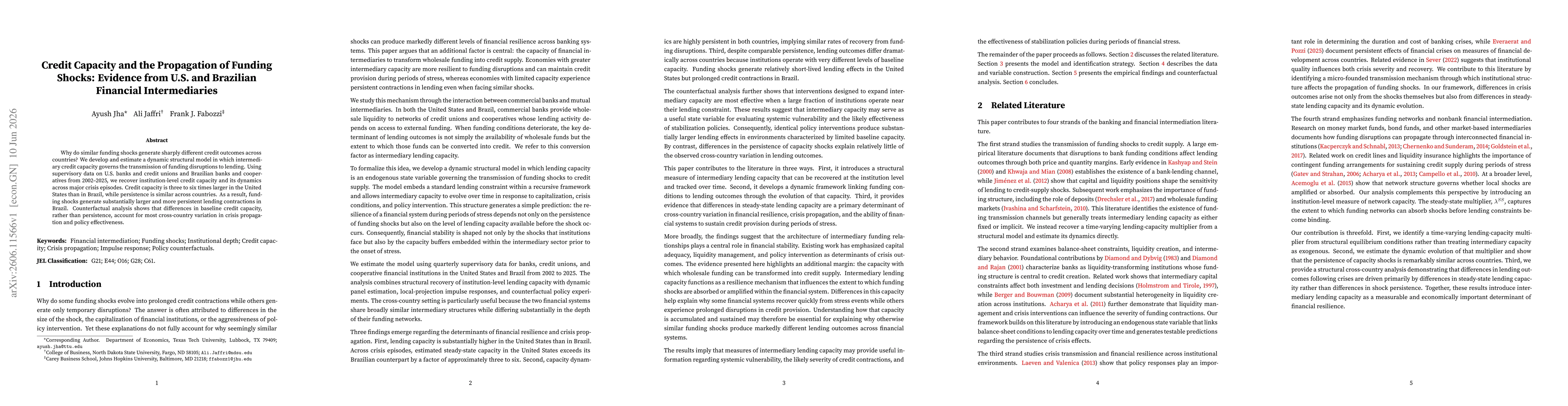 Thumbnail for Credit Capacity and the Propagation of Funding Shocks: Evidence from U.S. and Brazilian Financial Intermediaries