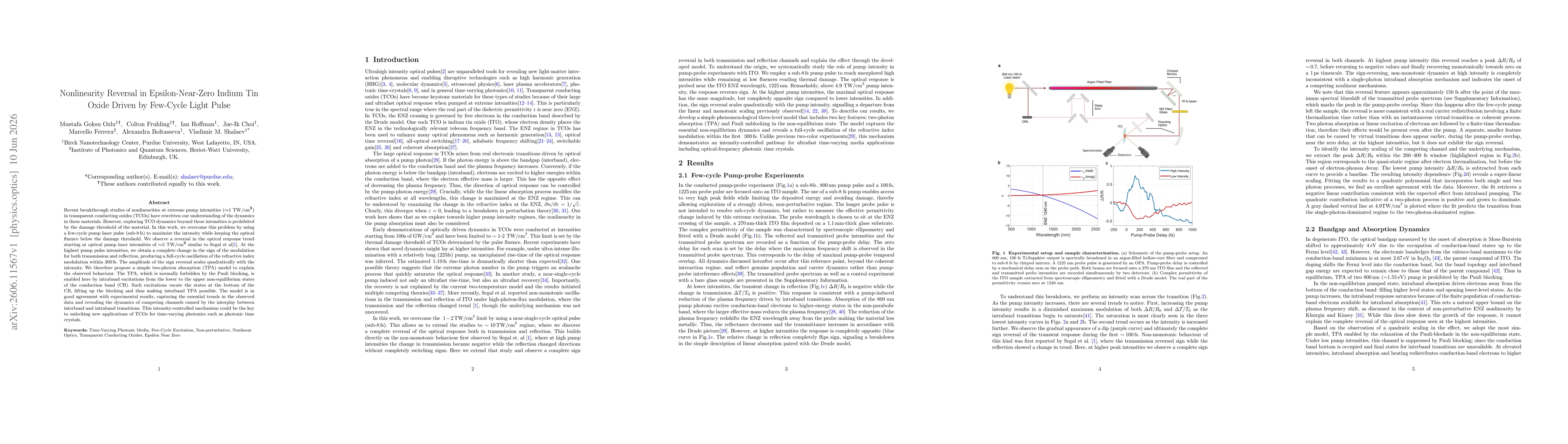Thumbnail for Nonlinearity Reversal in Epsilon-Near-Zero Indium Tin Oxide Driven by Few-Cycle Light Pulse