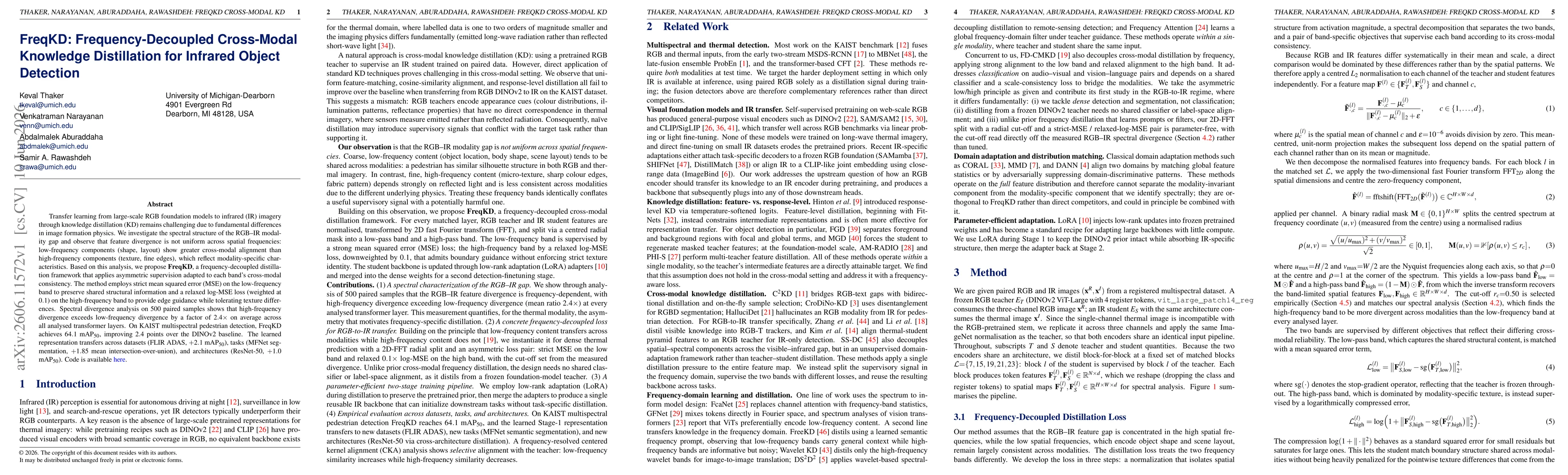 Thumbnail for FreqKD: Frequency-Decoupled Cross-Modal Knowledge Distillation for Infrared Object Detection