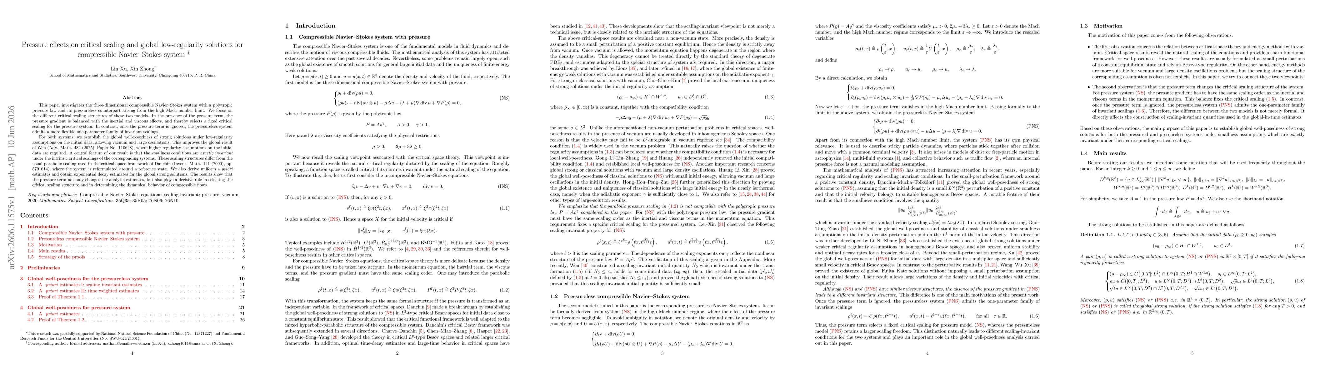 Thumbnail for Pressure effects on critical scaling and global low-regularity solutions for compressible Navier--Stokes system