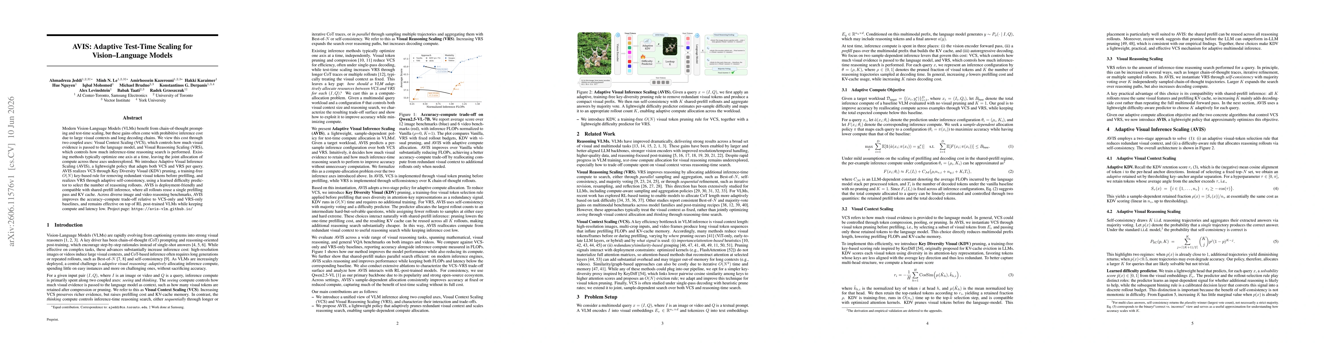Thumbnail for AVIS: Adaptive Test-Time Scaling for Vision-Language Models