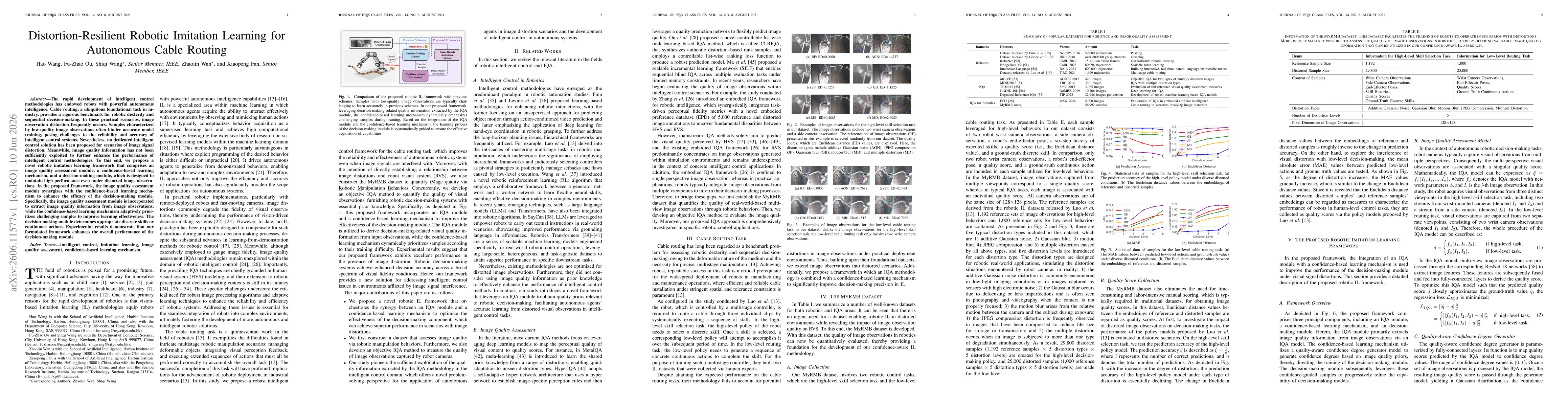 Thumbnail for Distortion-Resilient Robotic Imitation Learning for Autonomous Cable Routing