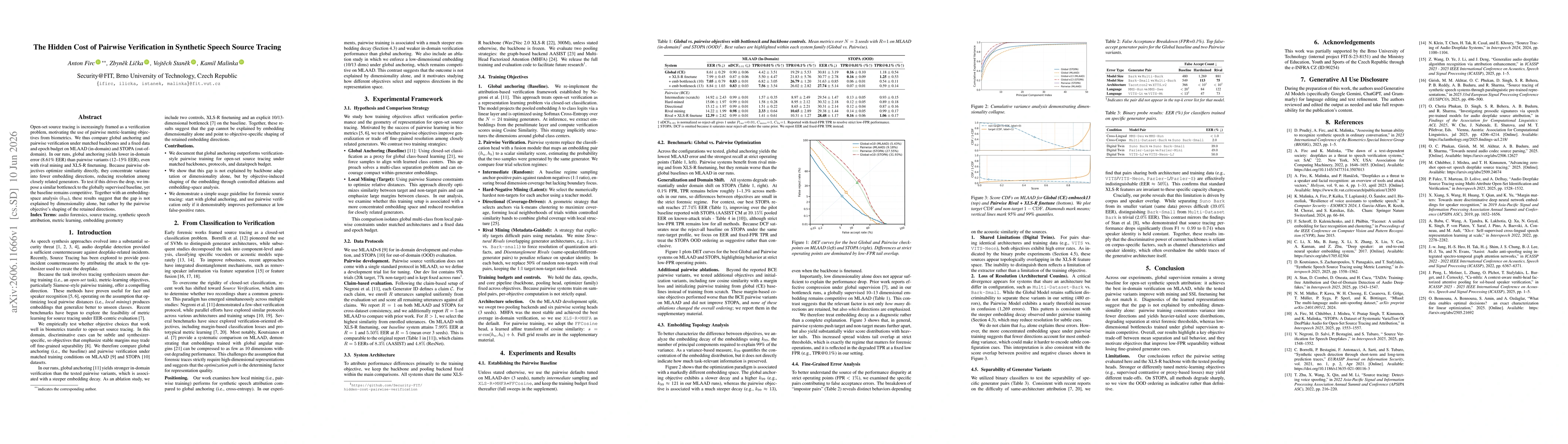 Thumbnail for The Hidden Cost of Pairwise Verification in Synthetic Speech Source Tracing