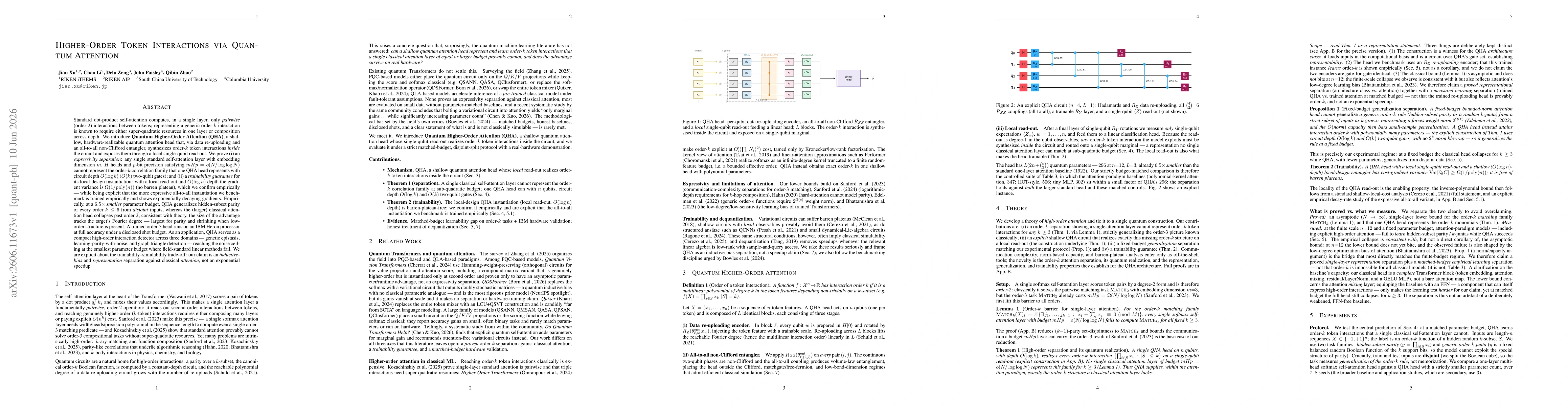 Thumbnail for Higher-Order Token Interactions via Quantum Attention