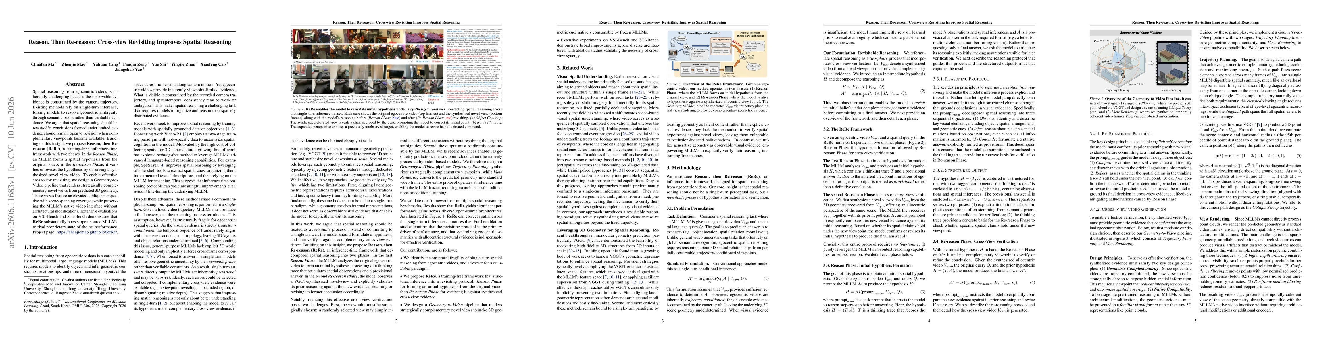 Thumbnail for Reason, Then Re-reason: Cross-view Revisiting Improves Spatial Reasoning