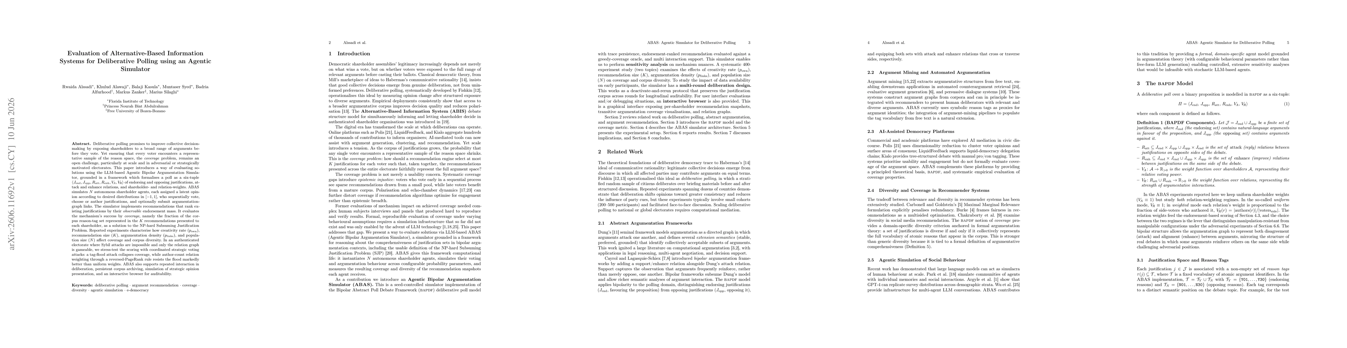 Thumbnail for Evaluation of Alternative-Based Information Systems for Deliberative Polling using an Agentic Simulator