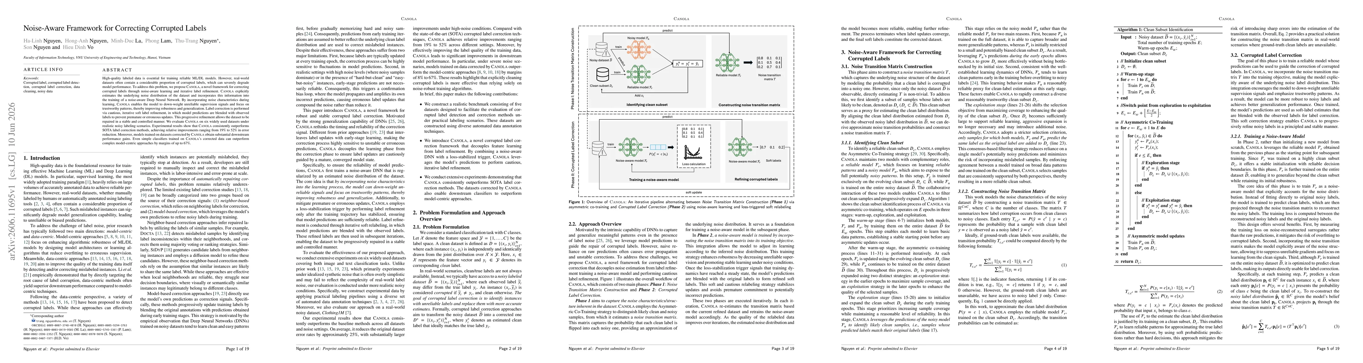 Thumbnail for Noise-Aware Framework for Correcting Corrupted Labels