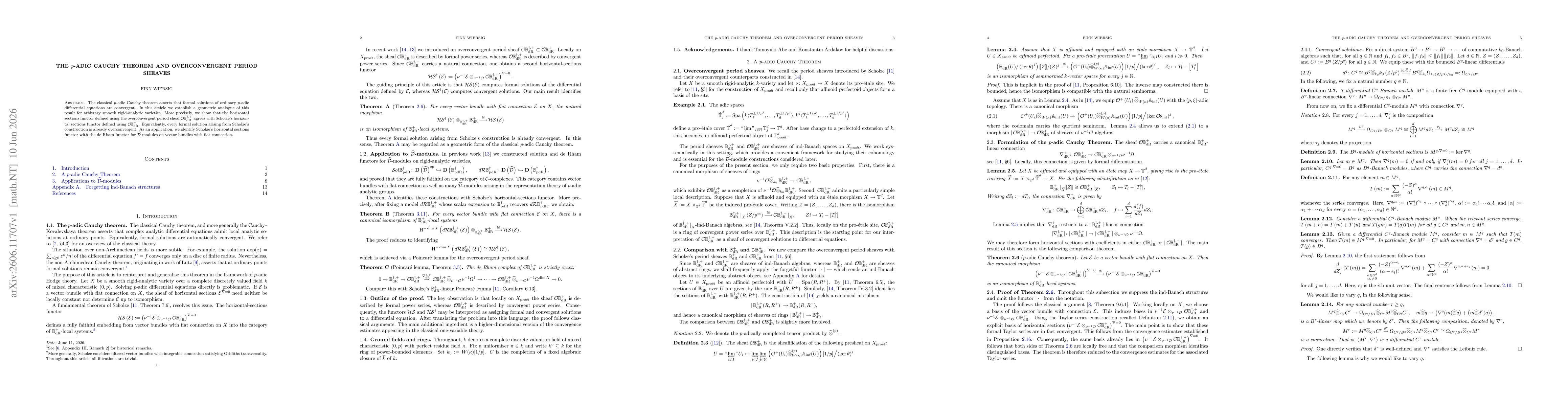 Thumbnail for The p-adic Cauchy Theorem and Overconvergent Period Sheaves