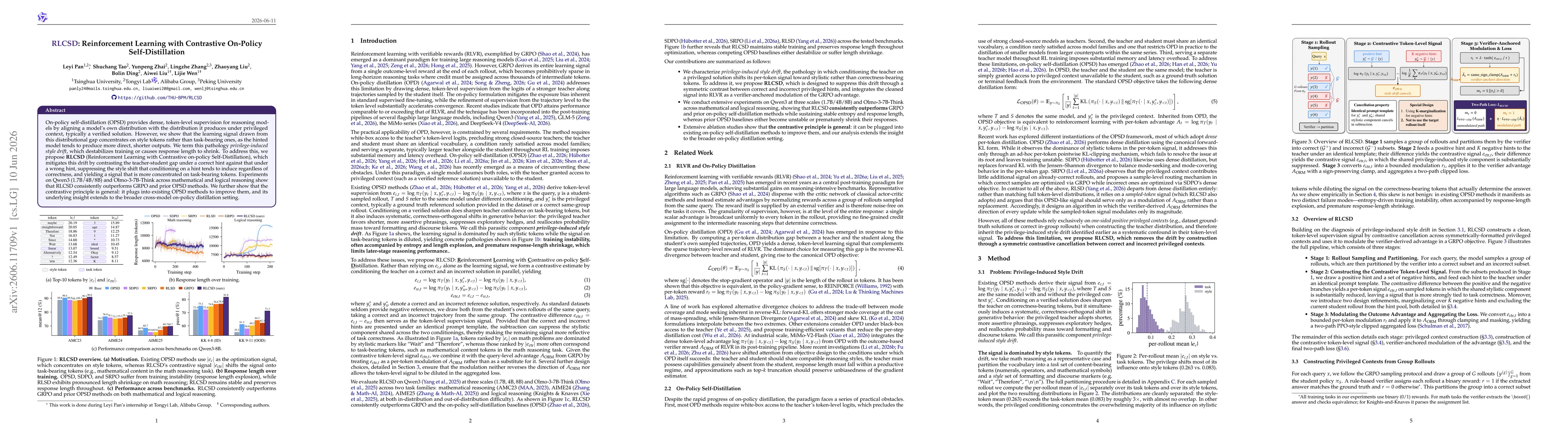 Thumbnail for RLCSD: Reinforcement Learning with Contrastive On-Policy Self-Distillation