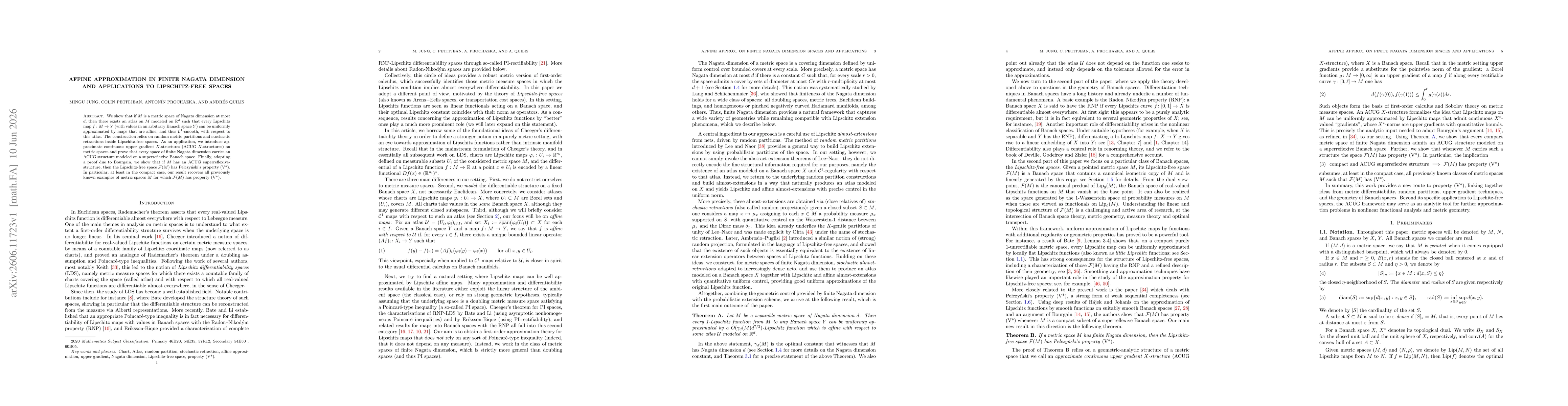 Thumbnail for Affine Approximation in Finite Nagata Dimension and Applications to Lipschitz-free spaces