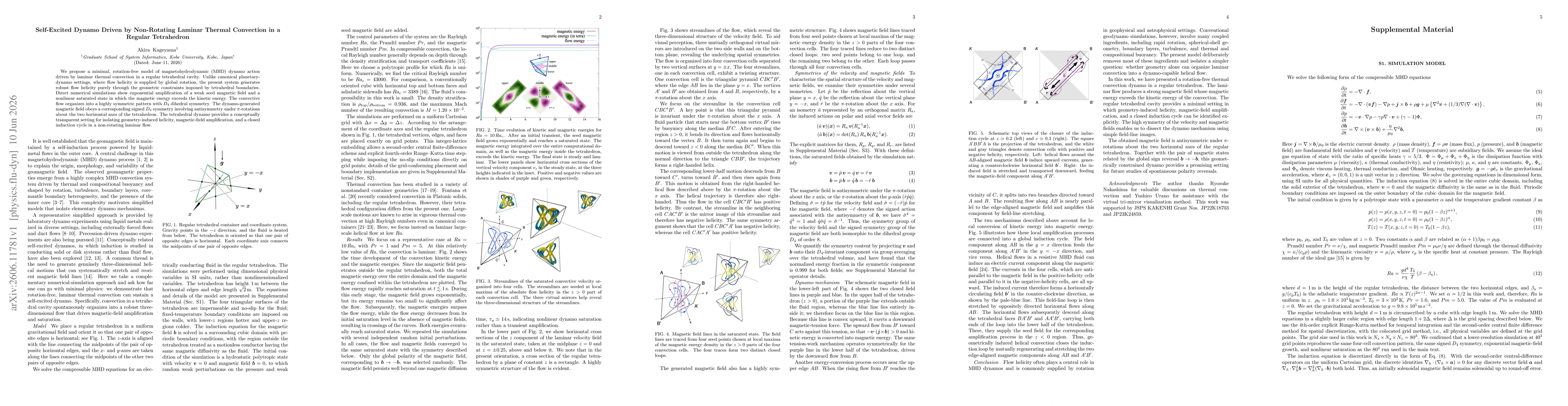 Thumbnail for Self-Excited Dynamo Driven by Non-Rotating Laminar Thermal Convection in a Regular Tetrahedron
