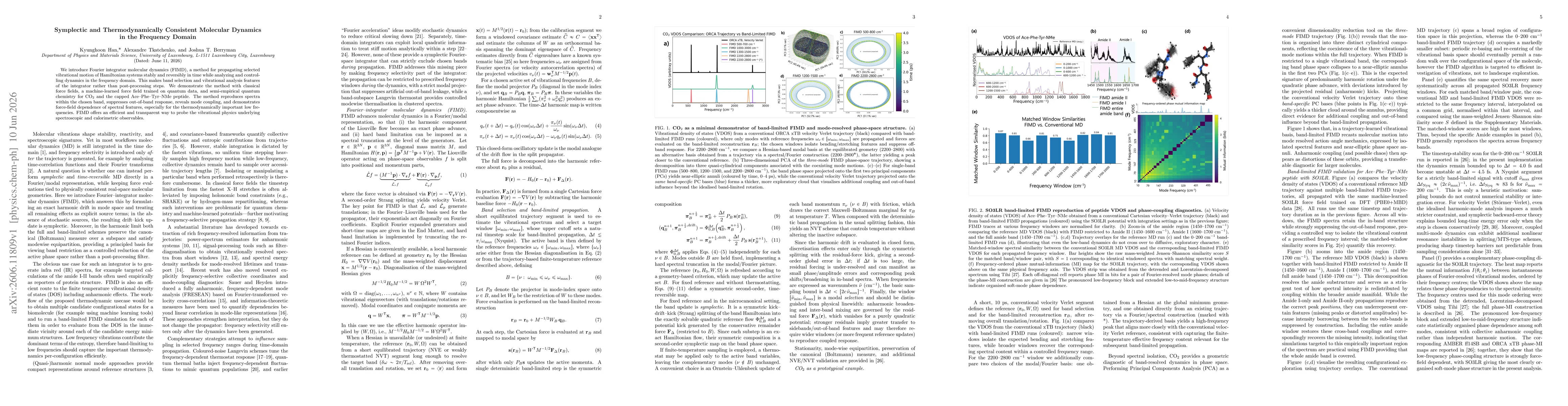 Thumbnail for Symplectic and Thermodynamically Consistent Molecular Dynamics in the Frequency Domain