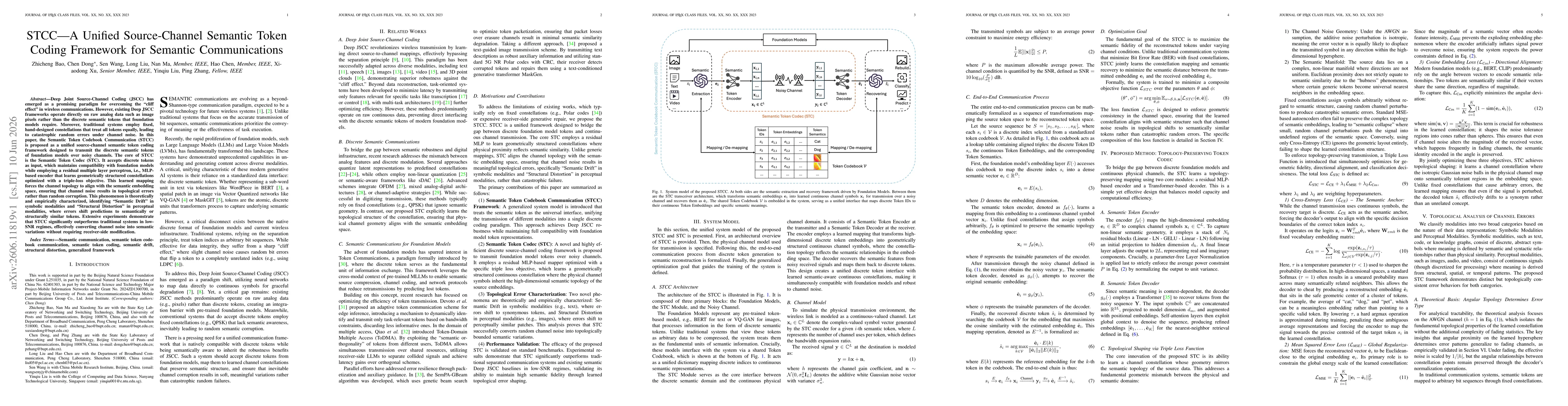 Thumbnail for STCC: A Unified Source-Channel Semantic Token Coding Framework for Semantic Communications