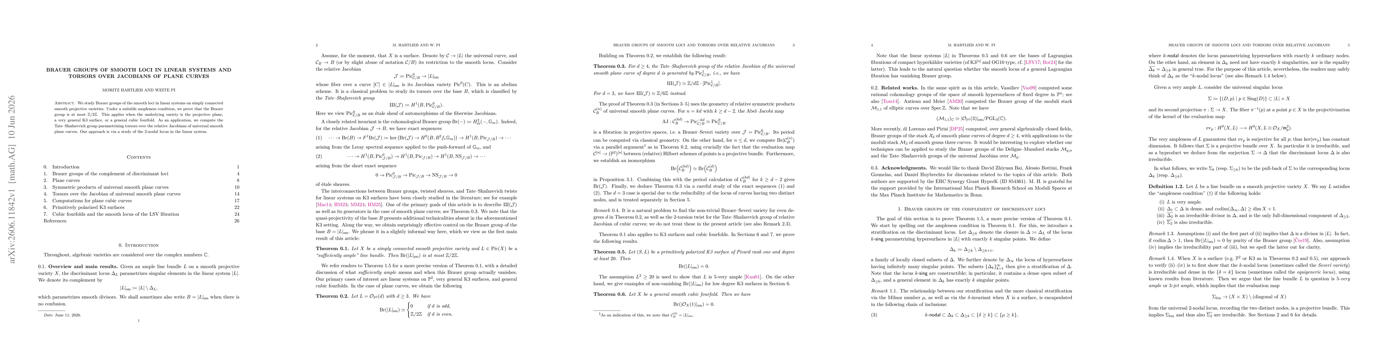Thumbnail for Brauer groups of smooth loci in linear systems and torsors over Jacobians of plane curves