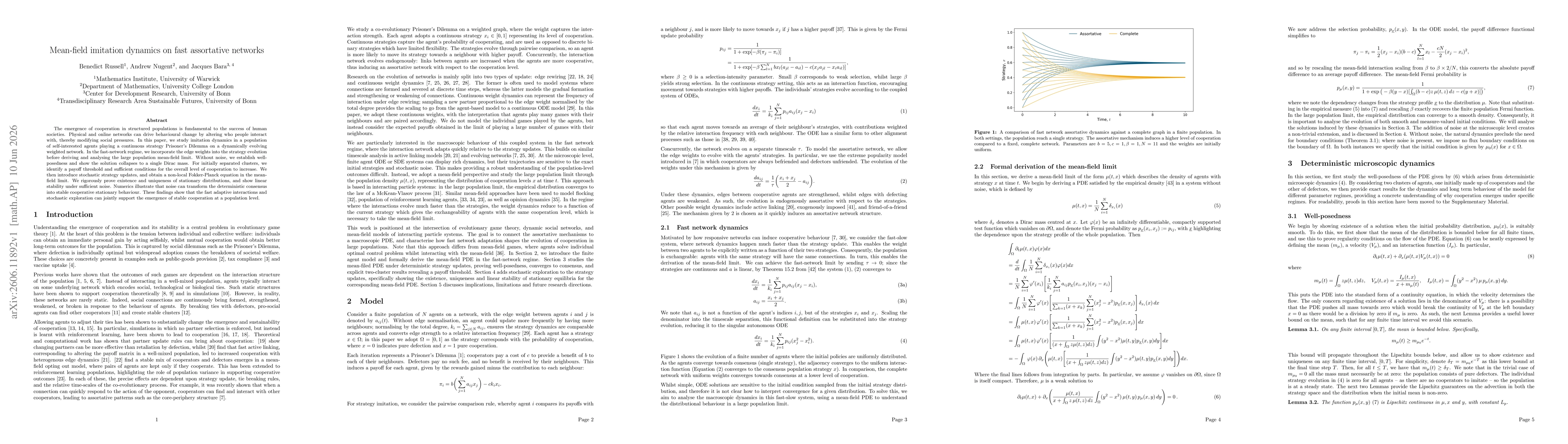 Thumbnail for Mean-field imitation dynamics on fast assortative networks