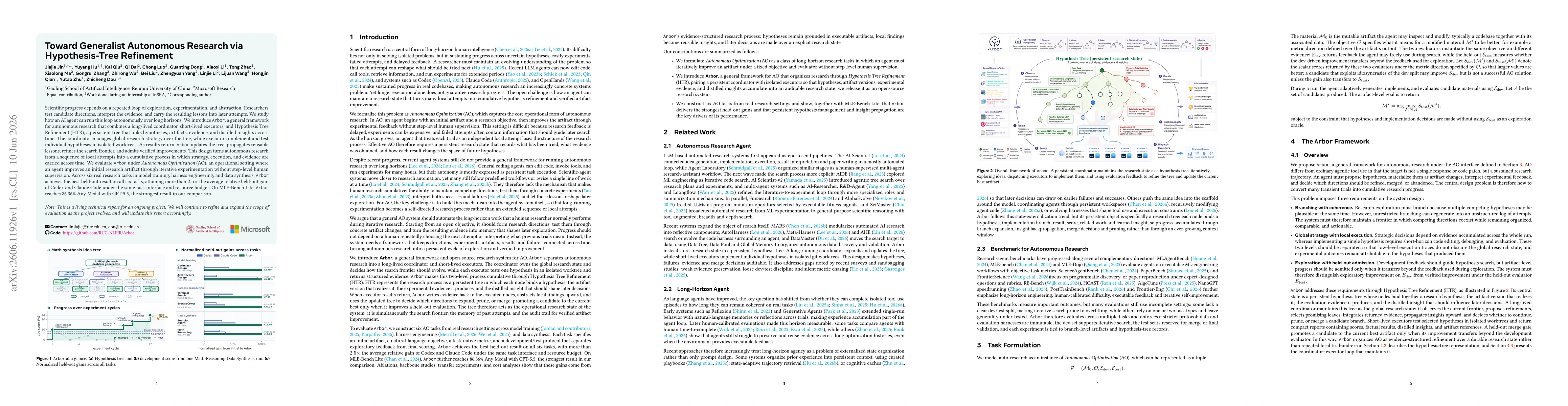 Thumbnail for Toward Generalist Autonomous Research via Hypothesis-Tree Refinement