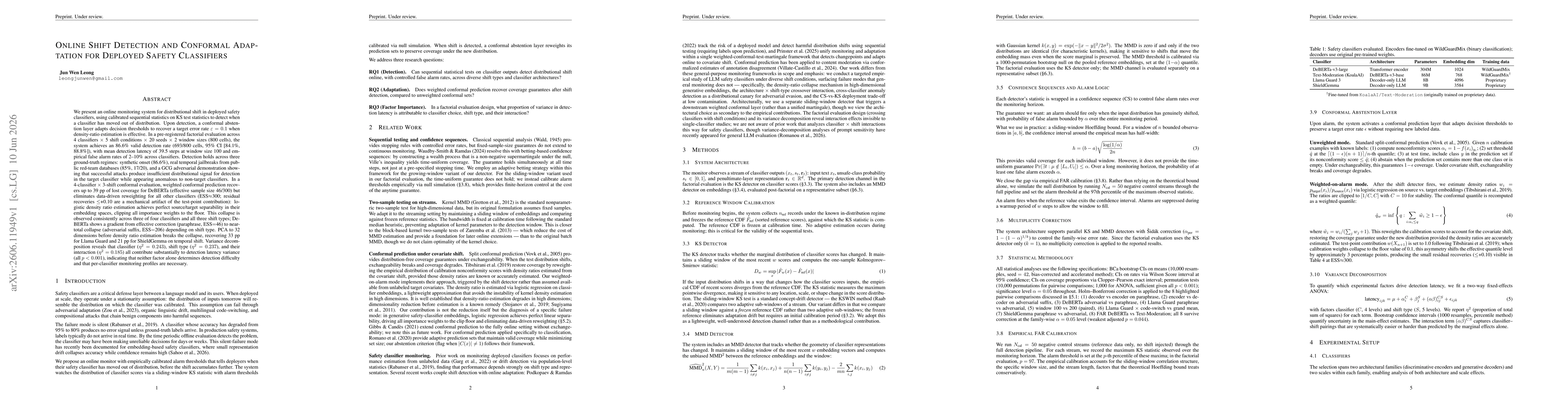 Thumbnail for Online Shift Detection and Conformal Adaptation for Deployed Safety Classifiers