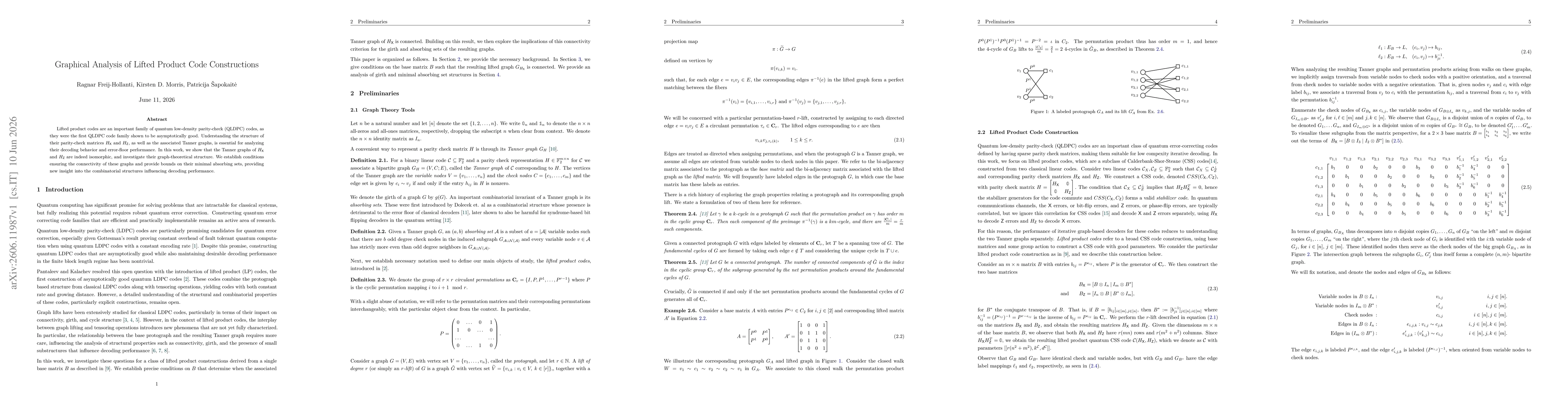 Thumbnail for Graphical Analysis of Lifted Product Code Constructions