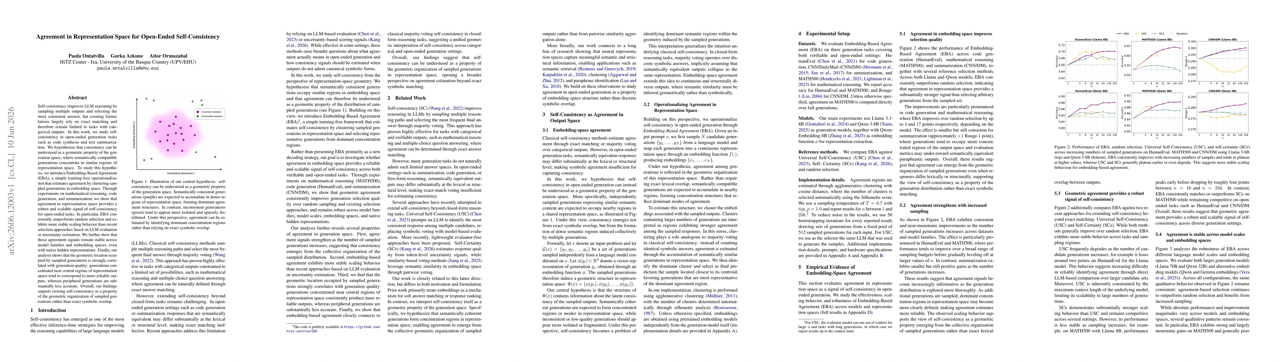 Thumbnail for Agreement in Representation Space for Open-Ended Self-Consistency