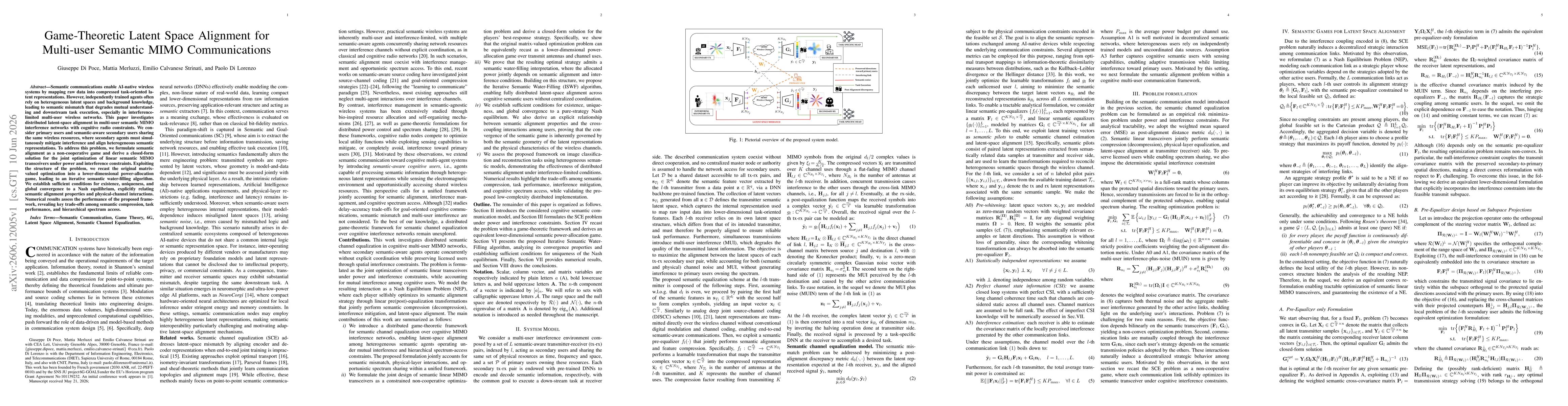 Thumbnail for Game-Theoretic Latent Space Alignment for Multi-user Semantic MIMO Communications