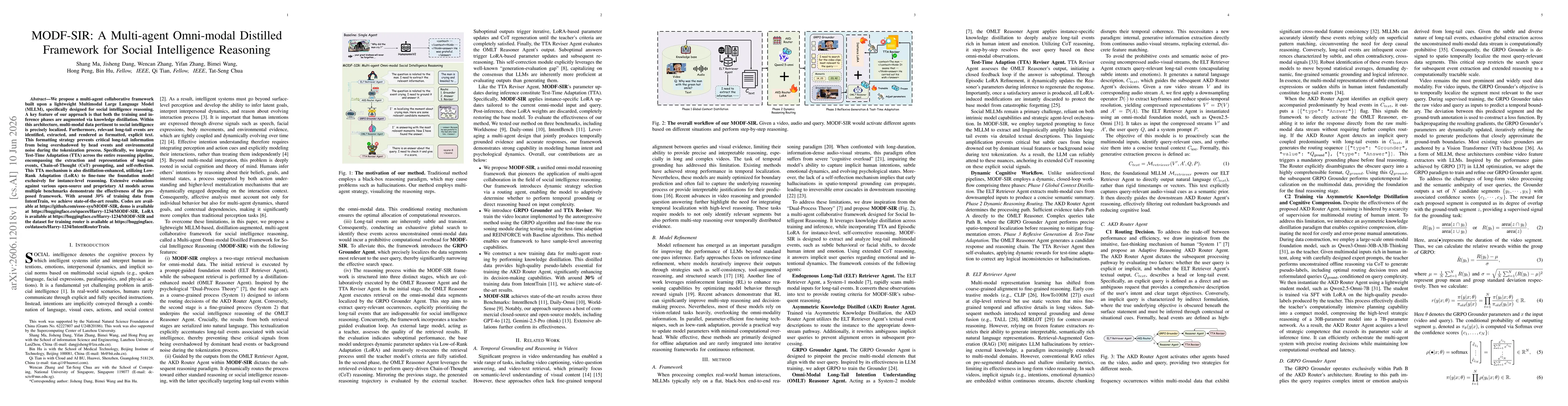Thumbnail for MODF-SIR: A Multi-agent Omni-modal Distilled Framework for Social Intelligence Reasoning