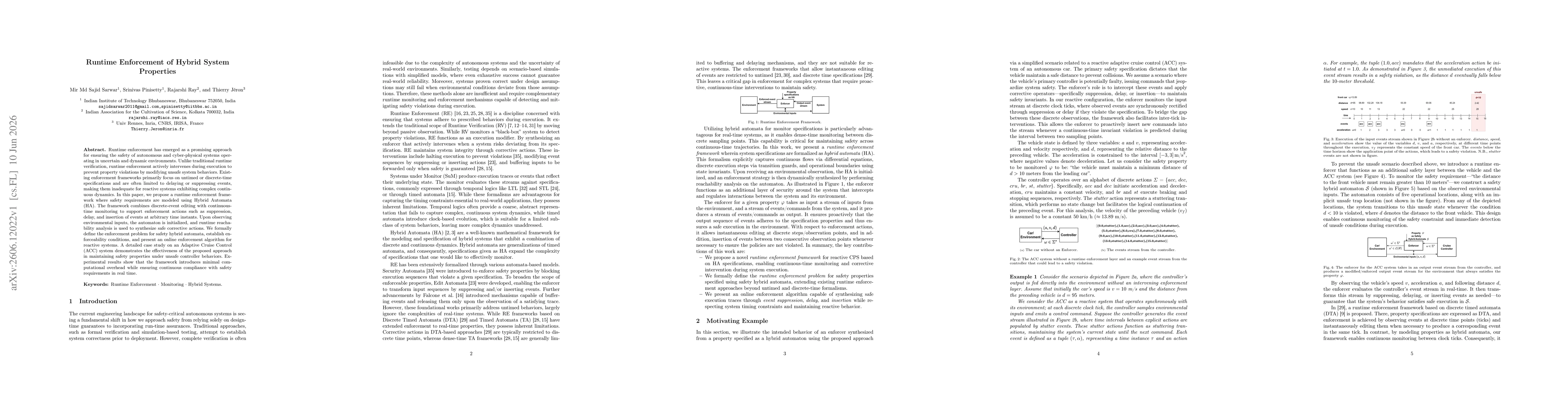 Thumbnail for Runtime Enforcement of Hybrid System Properties