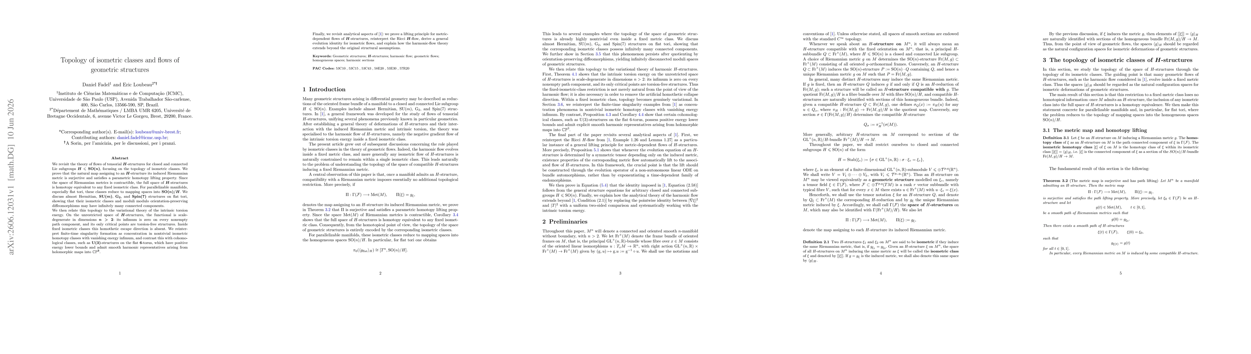 Thumbnail for Topology of isometric classes and flows of geometric structures