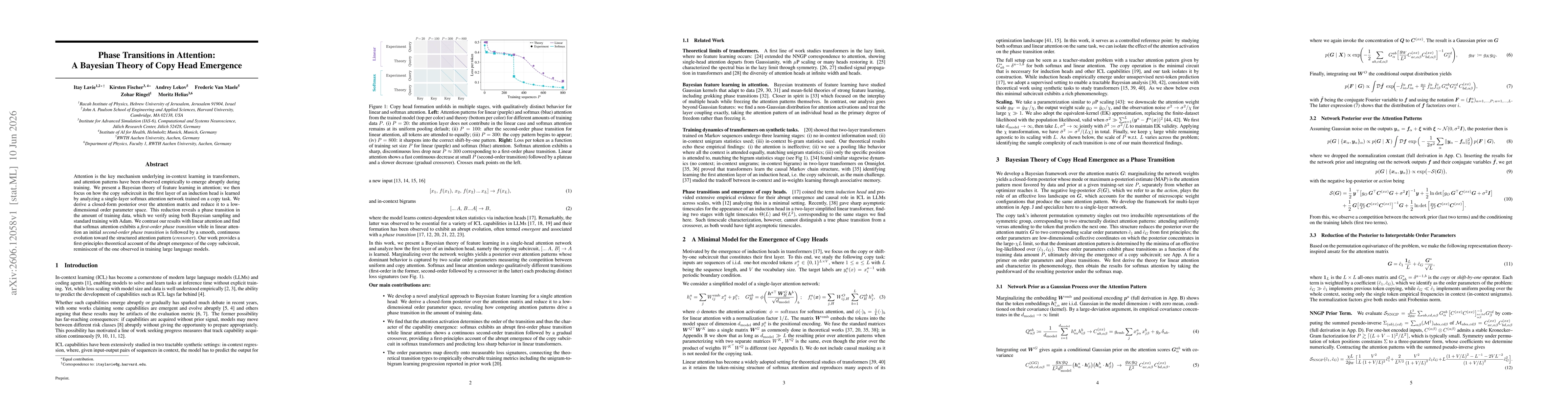 Thumbnail for Phase Transitions in Attention: A Bayesian Theory of Copy Head Emergence