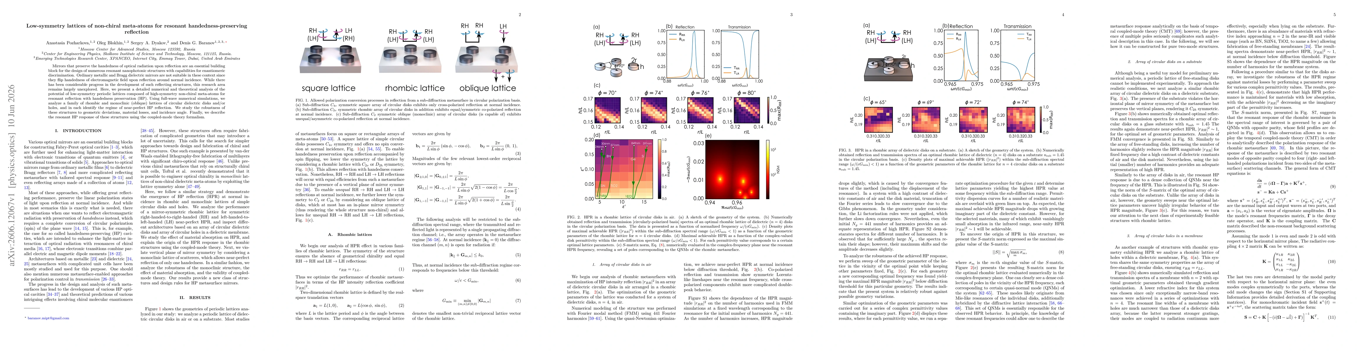 Thumbnail for Low-symmetry lattices of non-chiral meta-atoms for resonant handedness-preserving reflection
