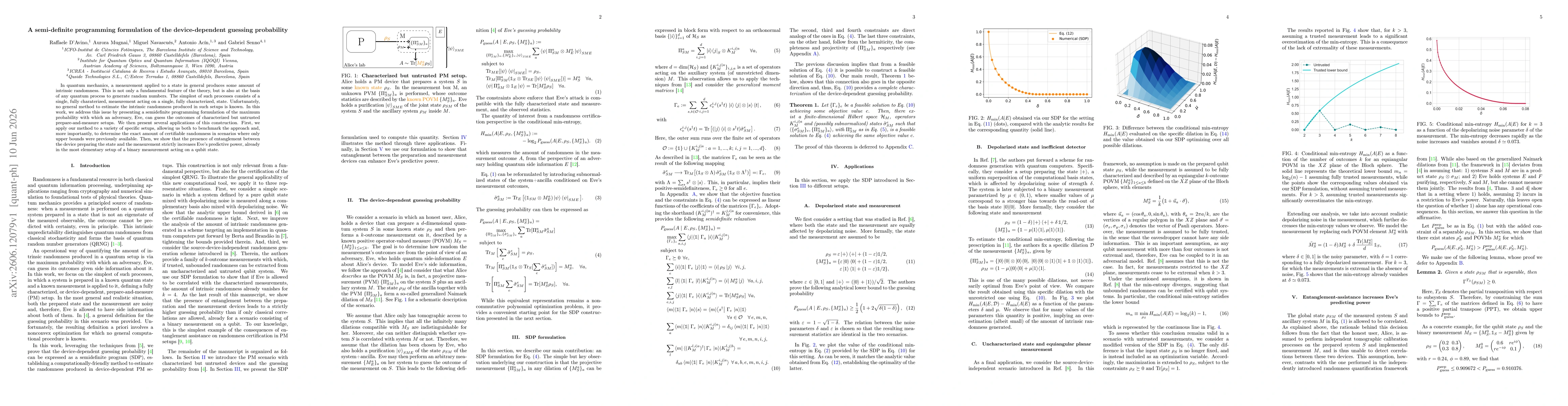 Thumbnail for A semi-definite programming formulation of the device-dependent guessing probability