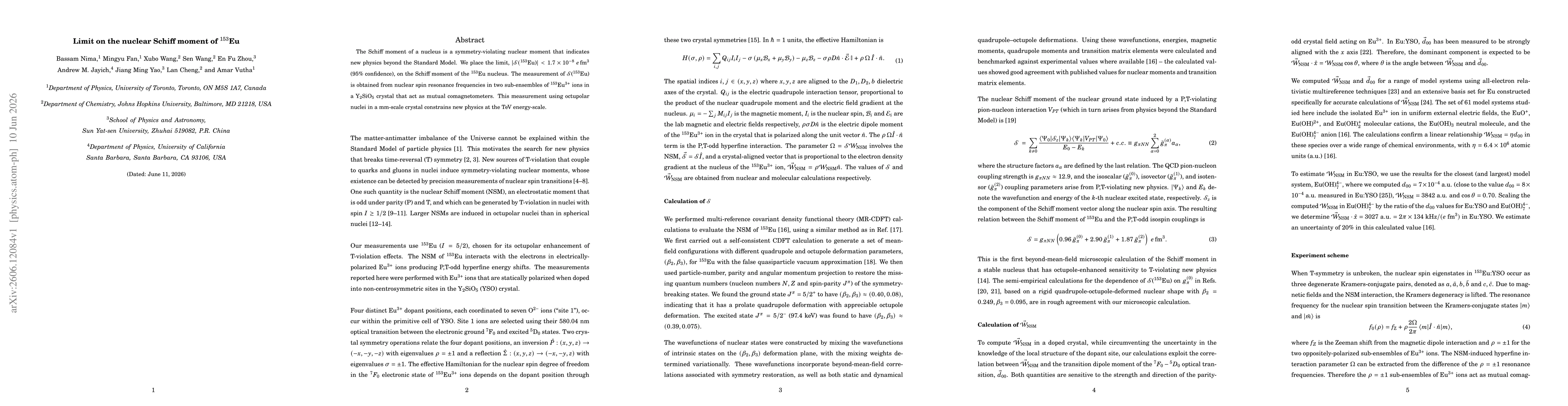 Thumbnail for Limit on the nuclear Schiff moment of europium-153