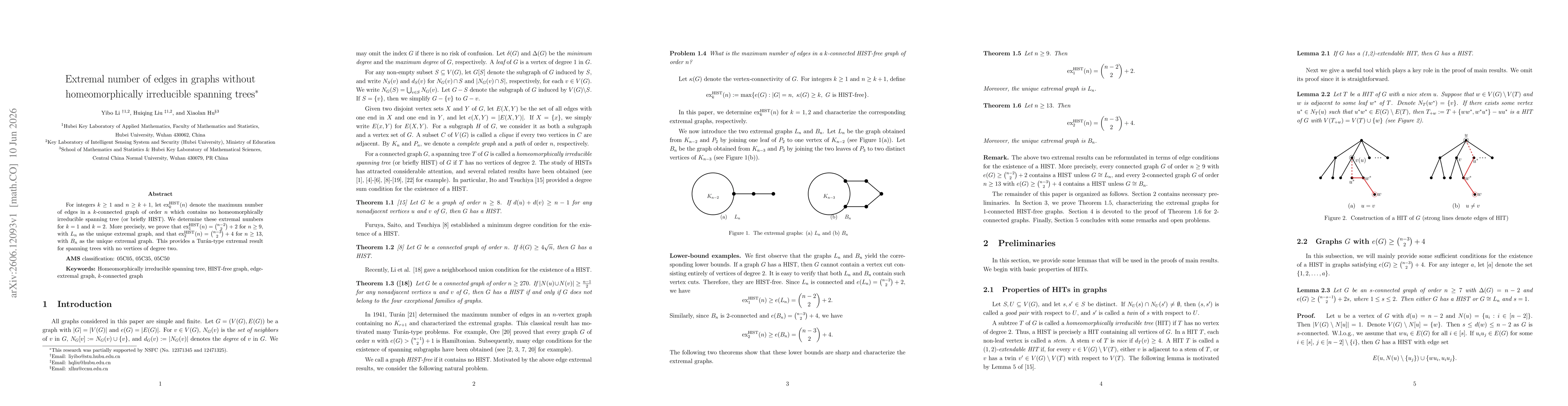 Thumbnail for Extremal number of edges in graphs without homeomorphically irreducible spanning trees
