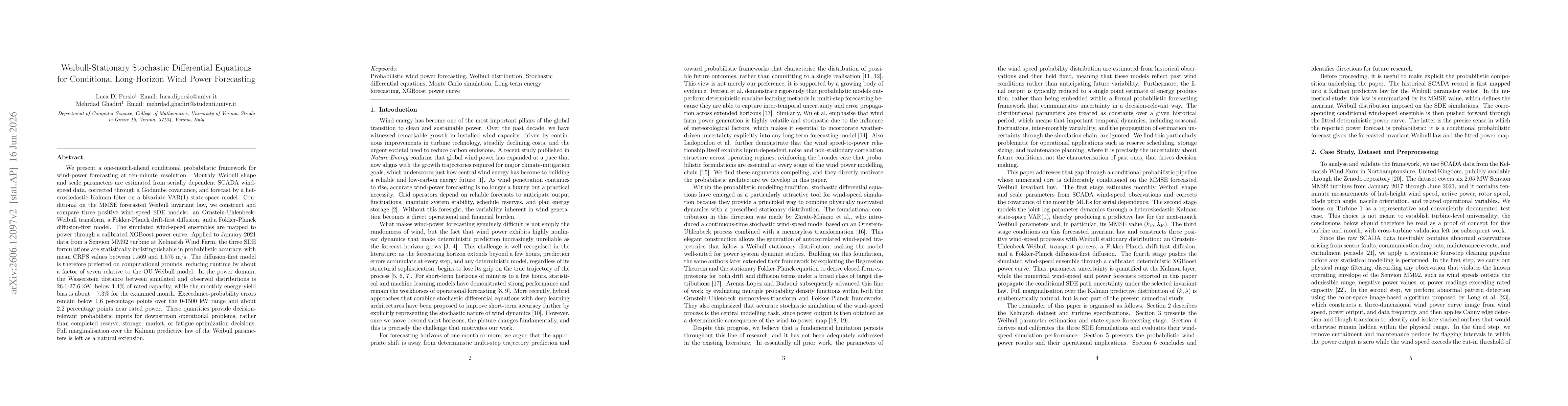 Thumbnail for Weibull-Stationary Stochastic Differential Equations for Conditional Long-Horizon Wind Power Forecasting