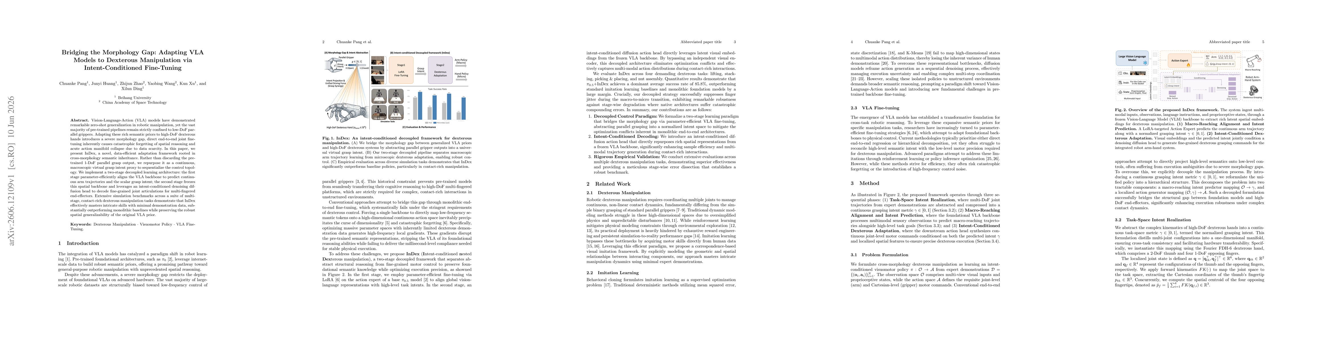 Thumbnail for Bridging the Morphology Gap: Adapting VLA Models to Dexterous Manipulation via Intent-Conditioned Fine-Tuning