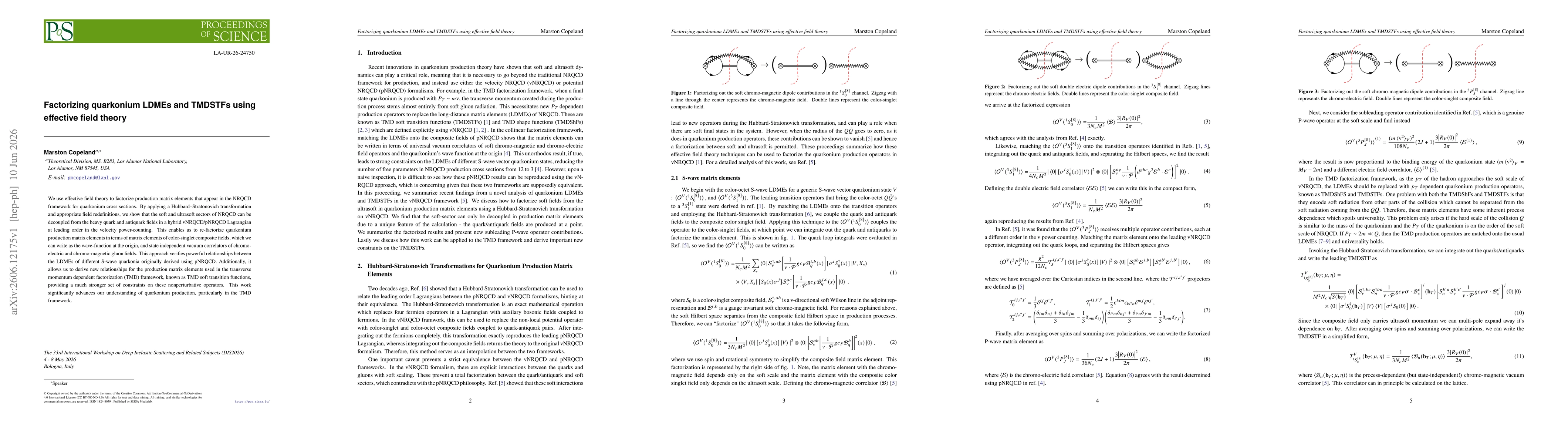 Thumbnail for Factorizing quarkonium LDMEs and TMDSTFs using effective field theory