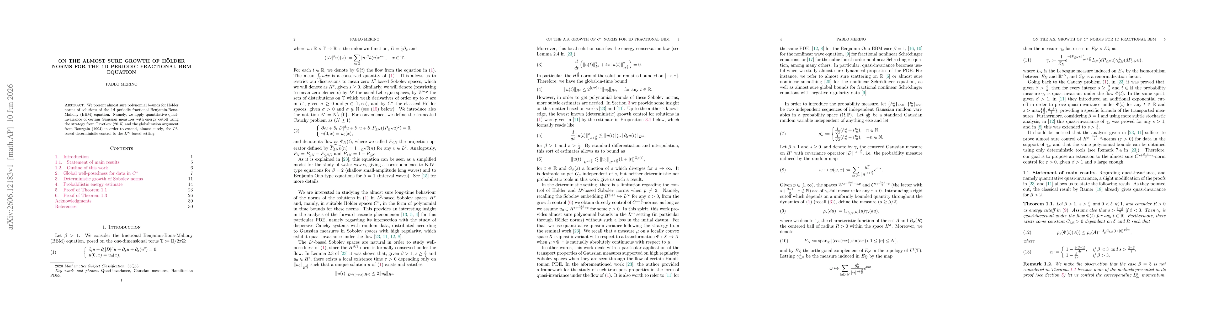 Thumbnail for On the almost sure growth of Hölder norms for the 1d periodic fractional BBM equation