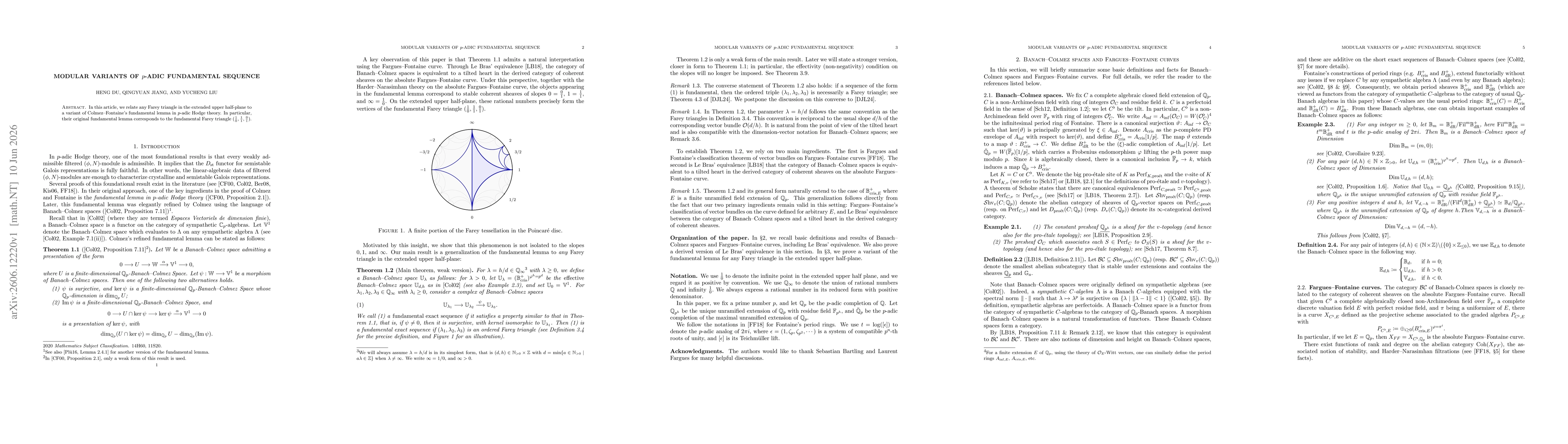 Thumbnail for Modular variants of p-adic fundamental sequence