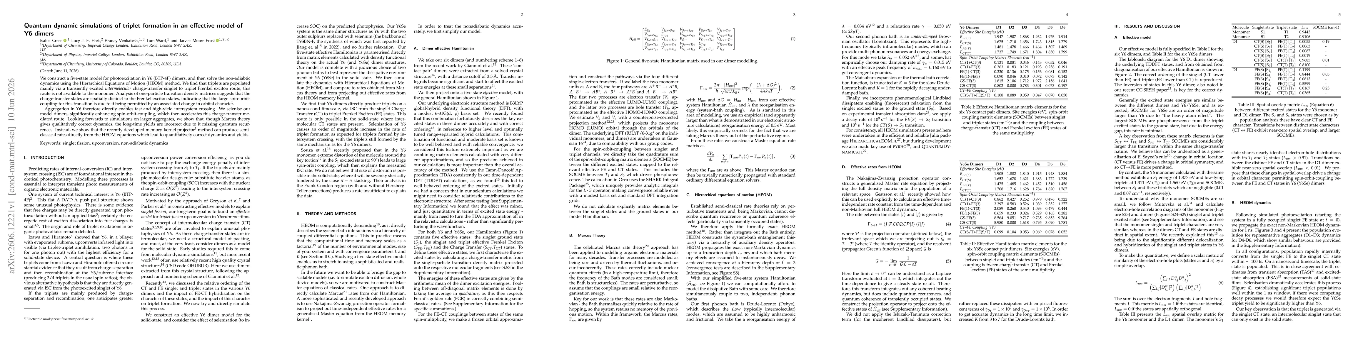 Thumbnail for Quantum dynamic simulation of triplet formation in an effective model of Y6 (BTP-4F)