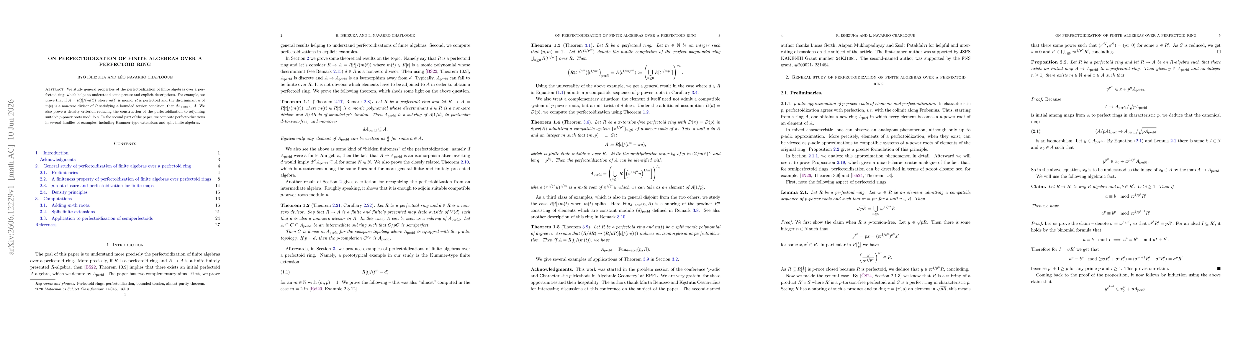 Thumbnail for On Perfectoidizaiton of Finite Algebras over a Perfectoid Ring
