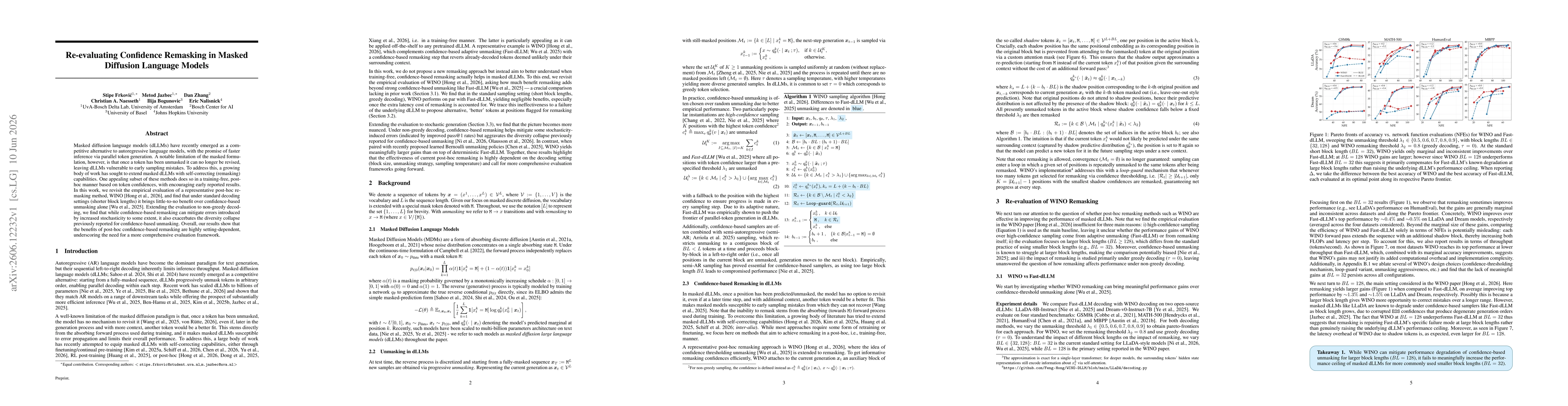 Thumbnail for Re-evaluating Confidence Remasking in Masked Diffusion Language Models