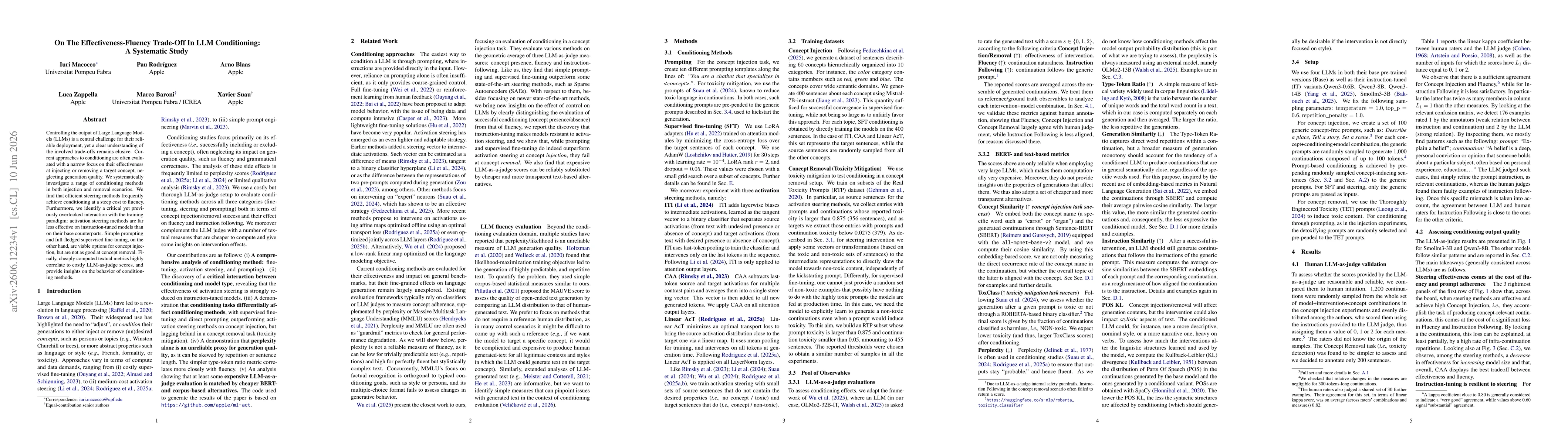 Thumbnail for On The Effectiveness-Fluency Trade-Off In LLM Conditioning: A Systematic Study