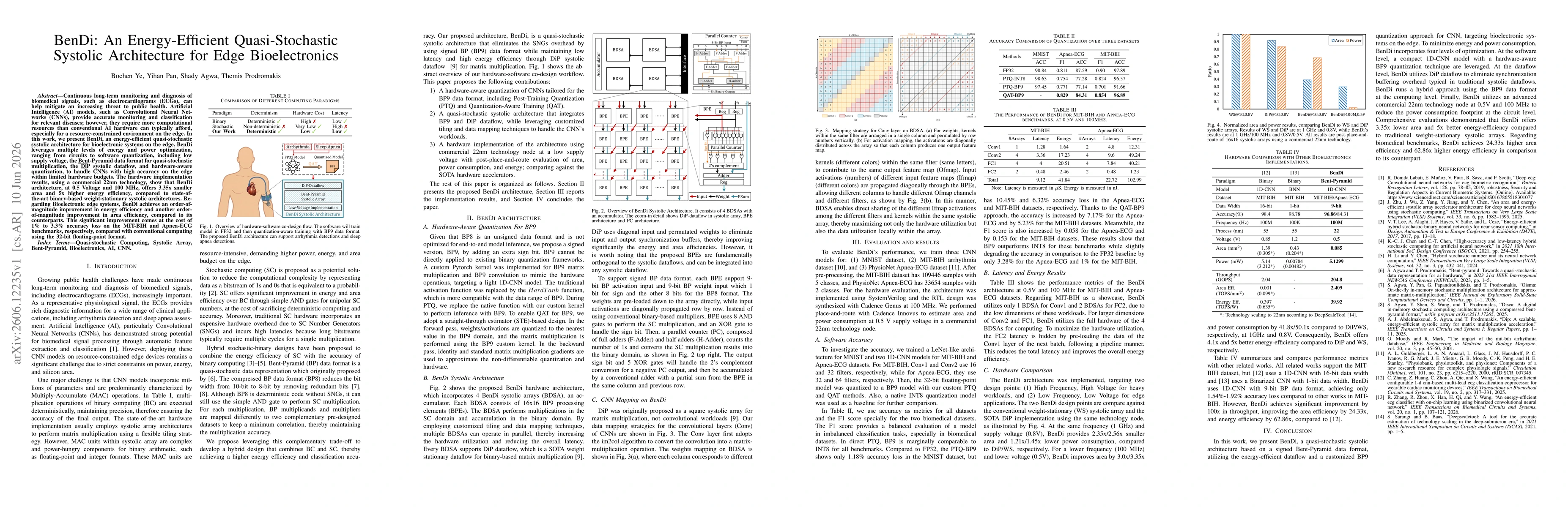 Thumbnail for BenDi: An Energy-Efficient Quasi-Stochastic Systolic Architecture for Edge Bioelectronics