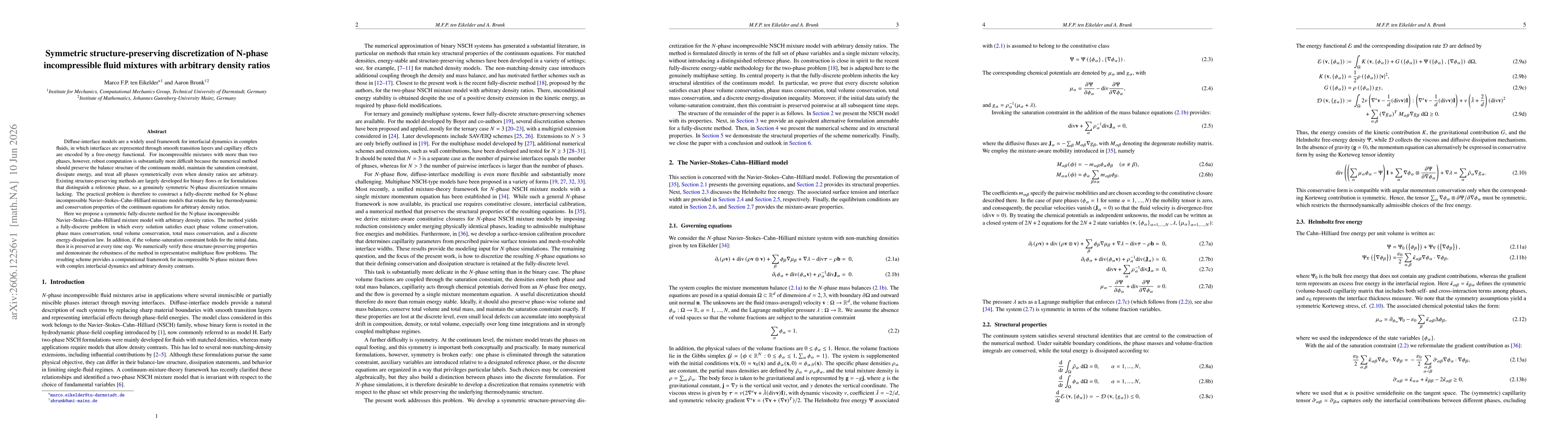 Thumbnail for Symmetric structure-preserving discretization of N-phase incompressible fluid mixtures with arbitrary density ratios