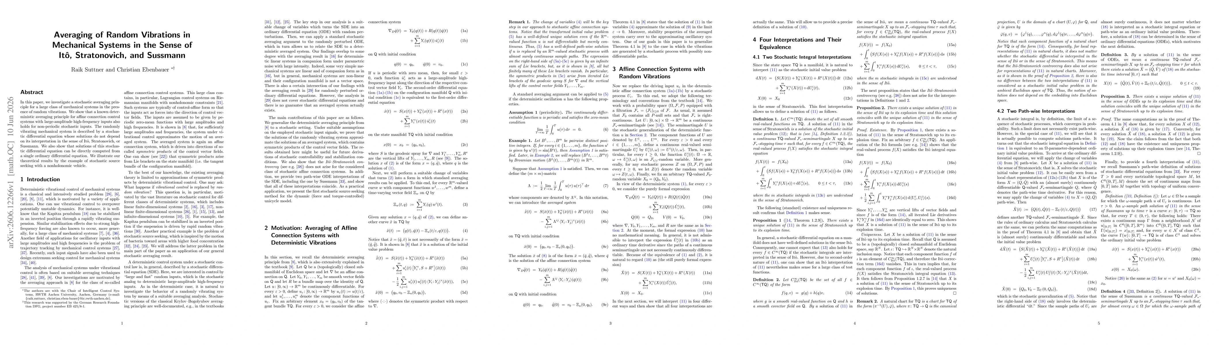 Thumbnail for Averaging of Random Vibrations in Mechanical Systems in the Sense of Ito, Stratonovich, and Sussmann