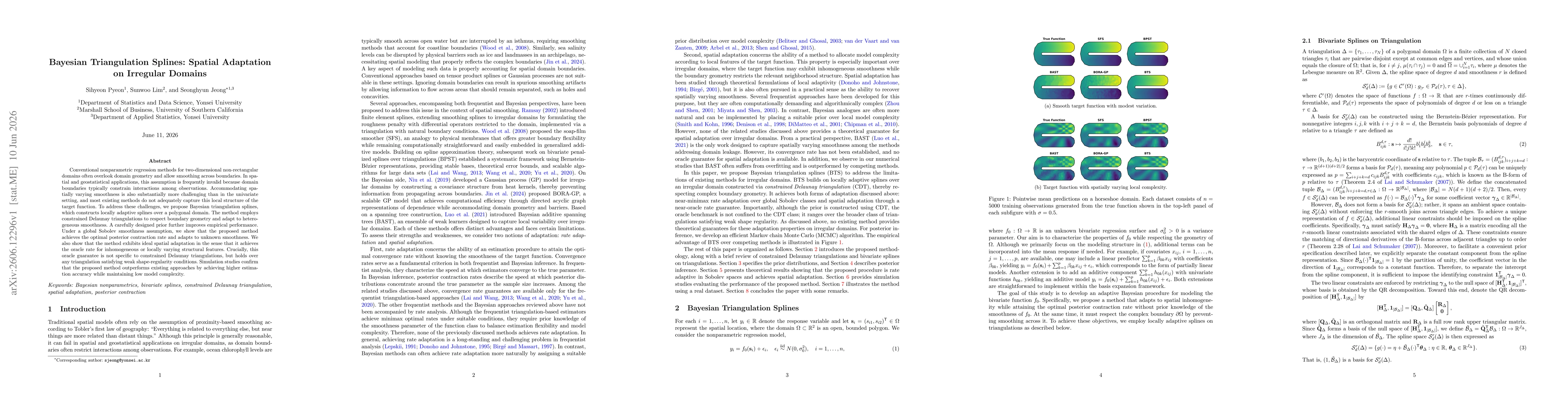 Thumbnail for Bayesian Triangulation Splines: Spatial Adaptation on Irregular Domains