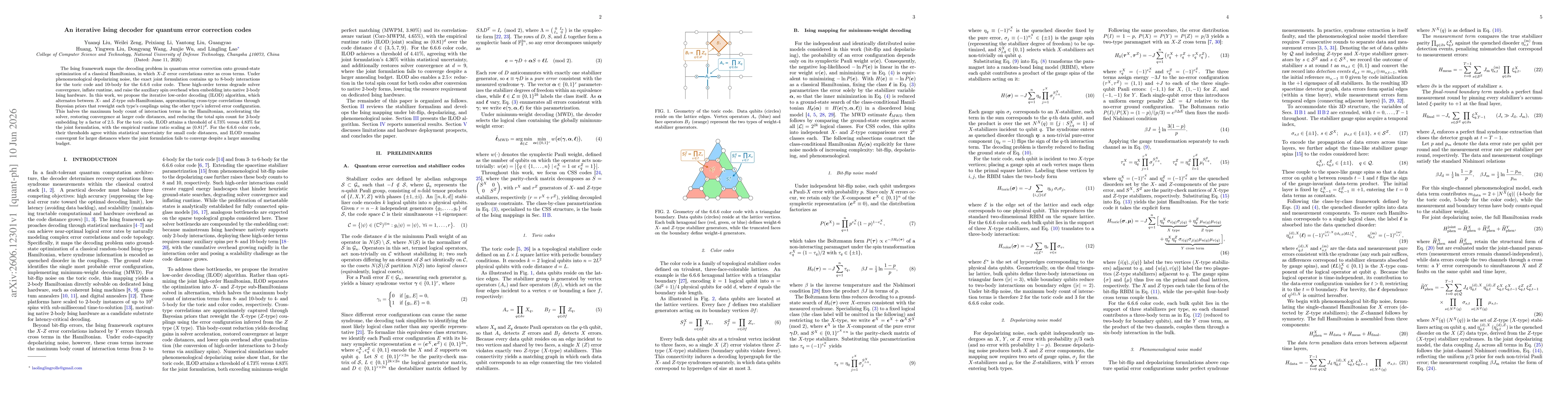 Thumbnail for An iterative Ising decoder for quantum error correction codes